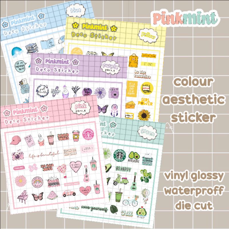 

(NEW) STICKER AESTHETIC TEMA WARNA