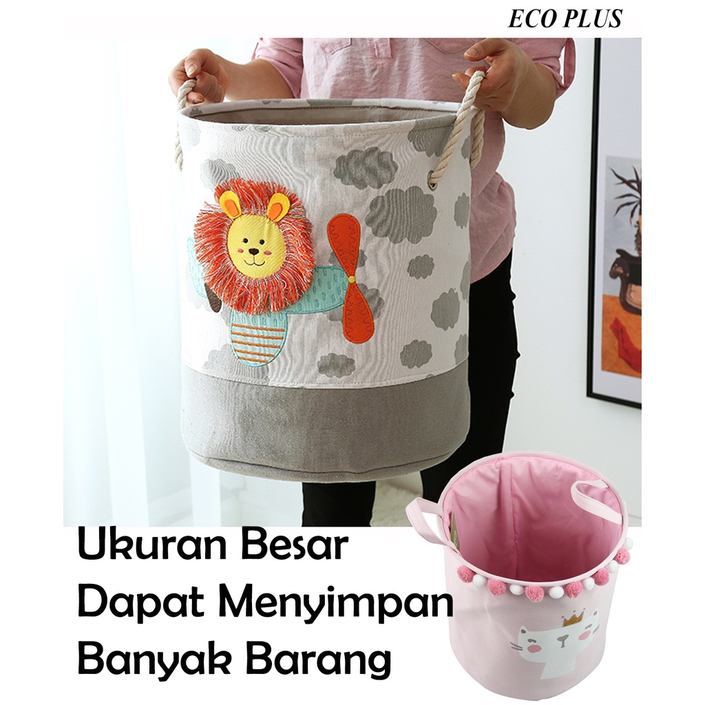 Keranjang Basket Kotak Tempat Simpan Mainan Baju Anak Storage Bucket Foldable Bahan Tebal Penyimpanan Toys