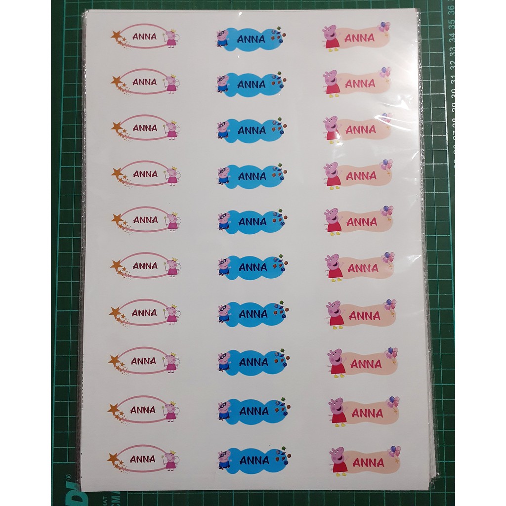 

192pcs Stiker Label Nama Kekinian Tahan Air & Anti Luntur untuk Umum Tema Peppa Pig