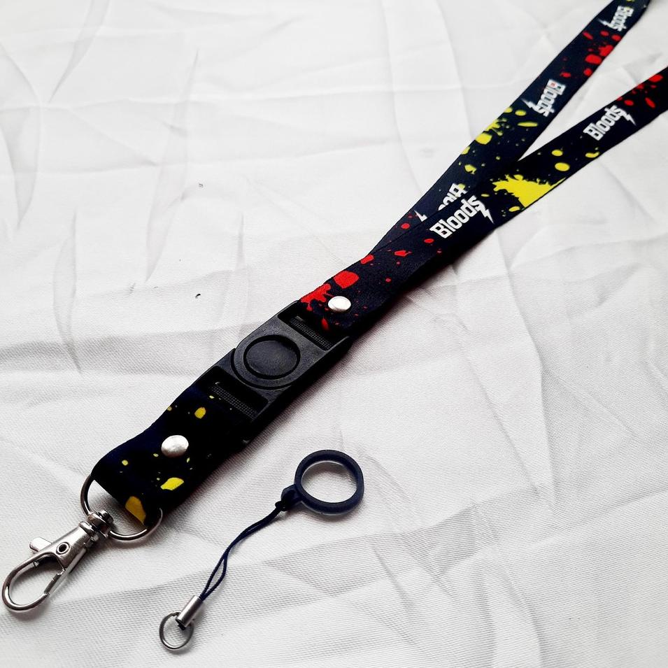 

Lagi Tren.. Lanyard printing BLOODS Gantungan ID Card/Pod + karet 13mm