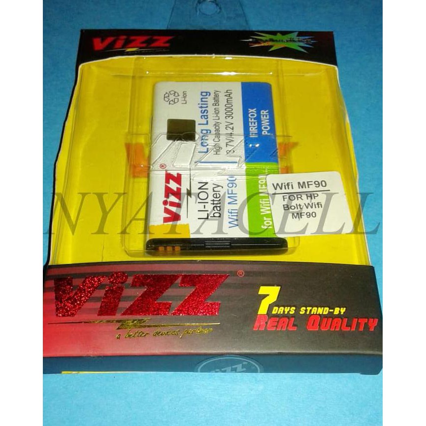 NEW BOLT MF90 3000MAH BATRE/BATERAI VIZZ DOUBLE POWER MODEM WIFI/ZTE MILENIA