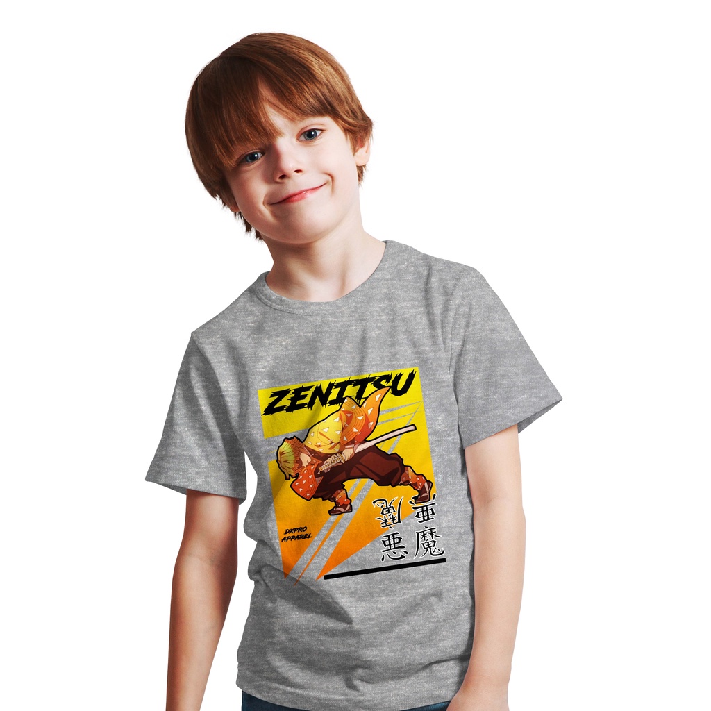 BAJU KAOS T-SHIRT ANAK ANIME ZENITSU AGATSUMA FLASH DEMON SLAYER