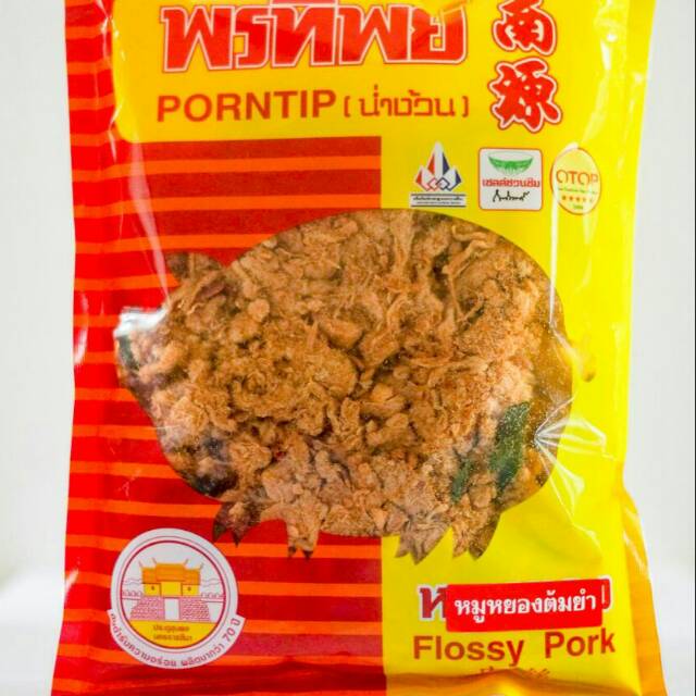 Porntip, abon babi rasa Tom Yam, Tom Yum Flossy Pork, made in Thailand