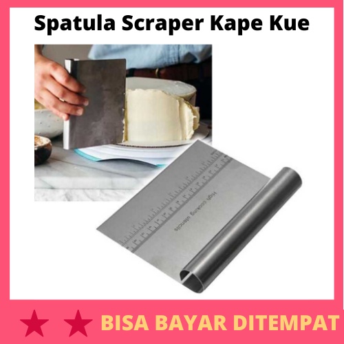 Spatula Scraper Kape Kue Tart Pizza Cutter / Alat Meratakan Perata Merapikan Menghaluskan Penghalus 