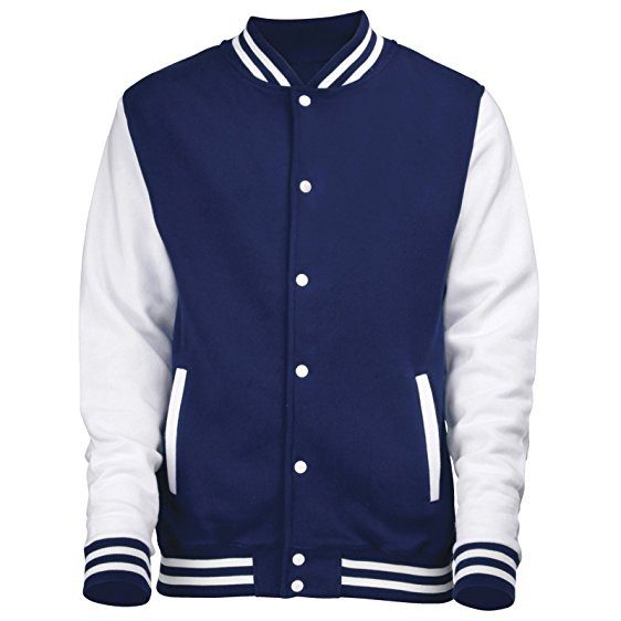 Jaket Baseball Varsity Dongker Navy - Putih