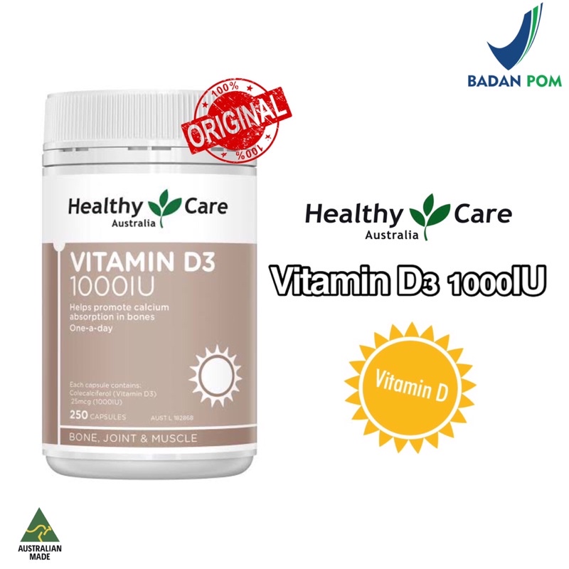 Healthy Care Vitamin D3 1000IU 250 Kapsul