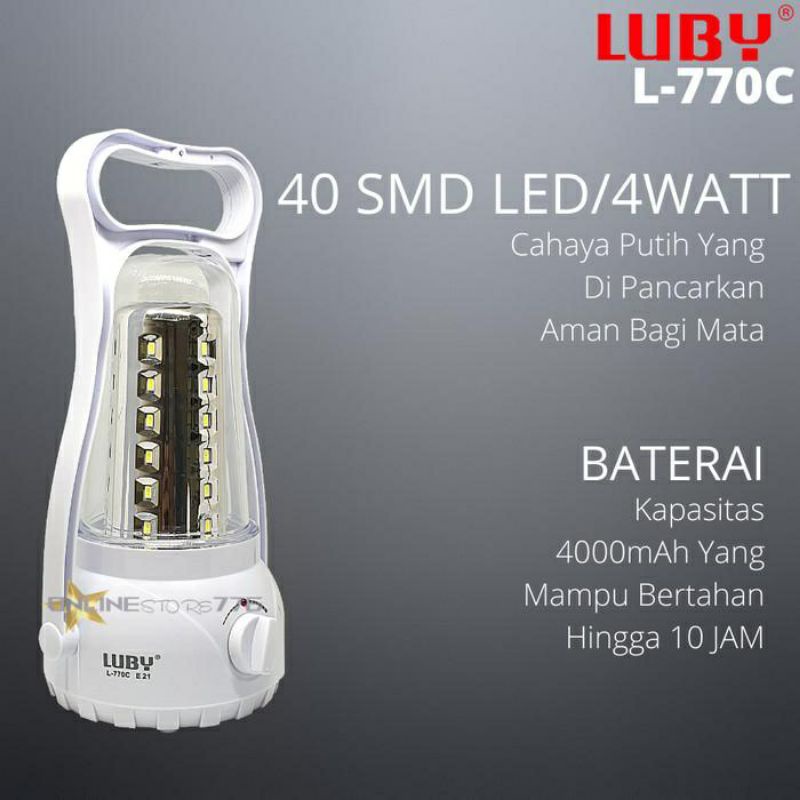 LUBY , EMERGENCI LIGHT, Lampu Emergenci , Lampu Darurat , Lampu Lentera Luby L- 770 Ck