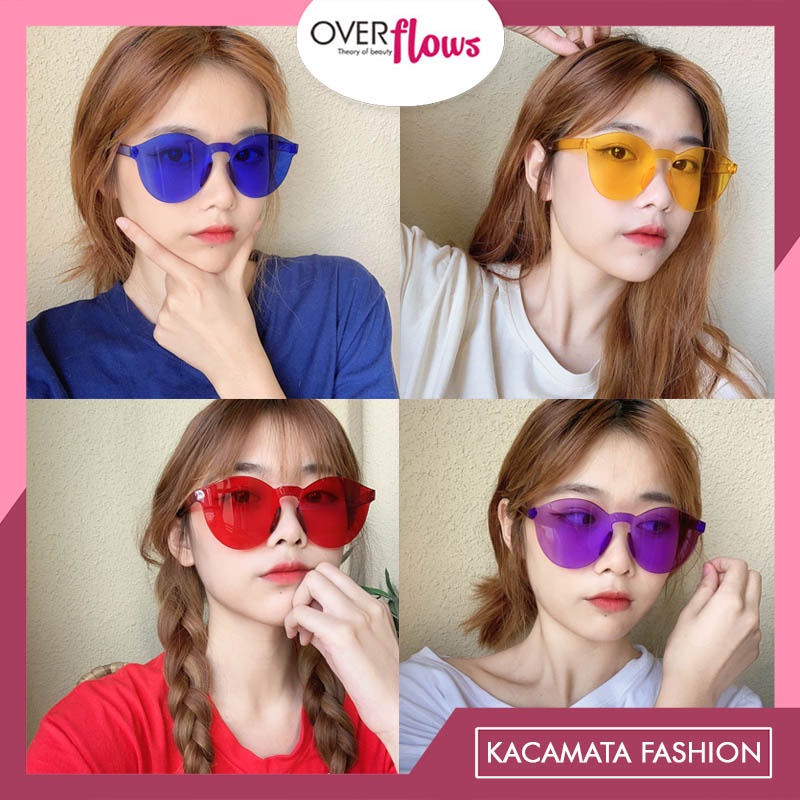 OVERFLOWS.ID Colorfull Eyeglasses Kacamata Fashion Jelly Wanita Pria Warna Warni Ala Korea