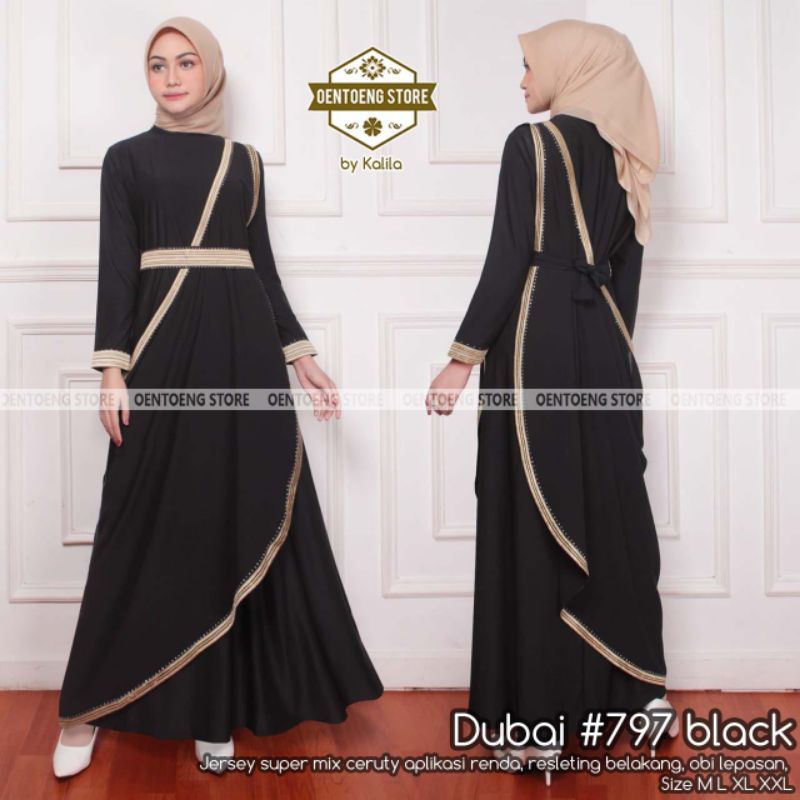 Gamis Abaya Terbaru Gamis Hawa Syari (Tanpa Jilbab) LD 100 Panjang 138
