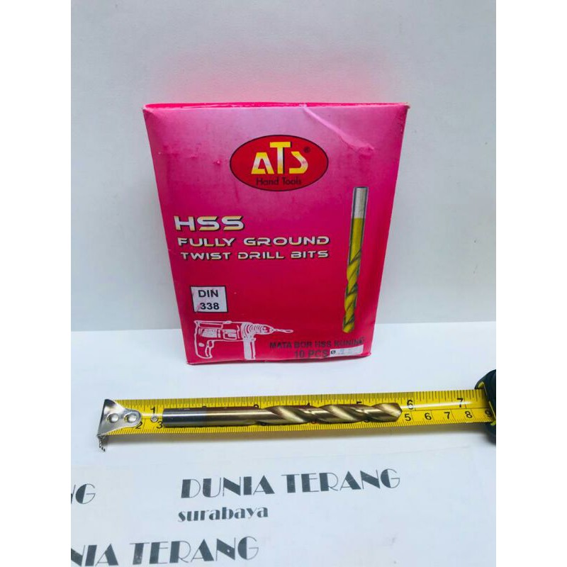 Mata Bor Besi ATS 8,5mm Kuning - HSS TiN Coated Fully Ground Twist Drill Bits 8.5 8,5 mm