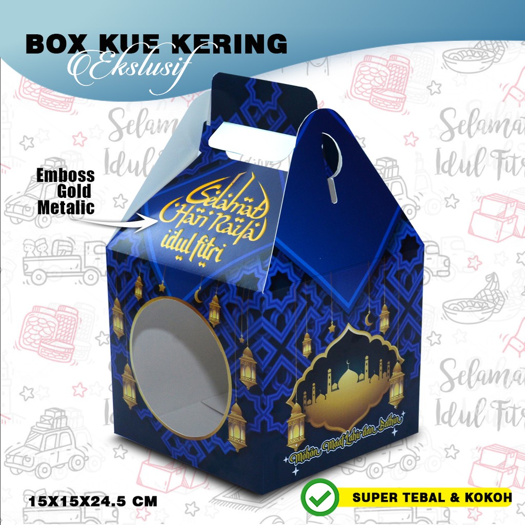 

Dus Kotak Box Kue Kering Lebaran Idul Fitri - Isi 2 Toples BL-2 (BIRU) (5 pcs)