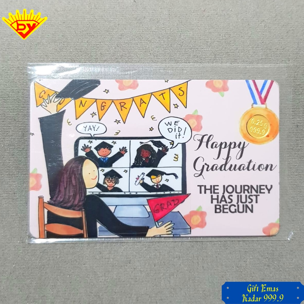 Gift Kado Emas 0.25 Gram Happy Graduation Buat Kelulusan