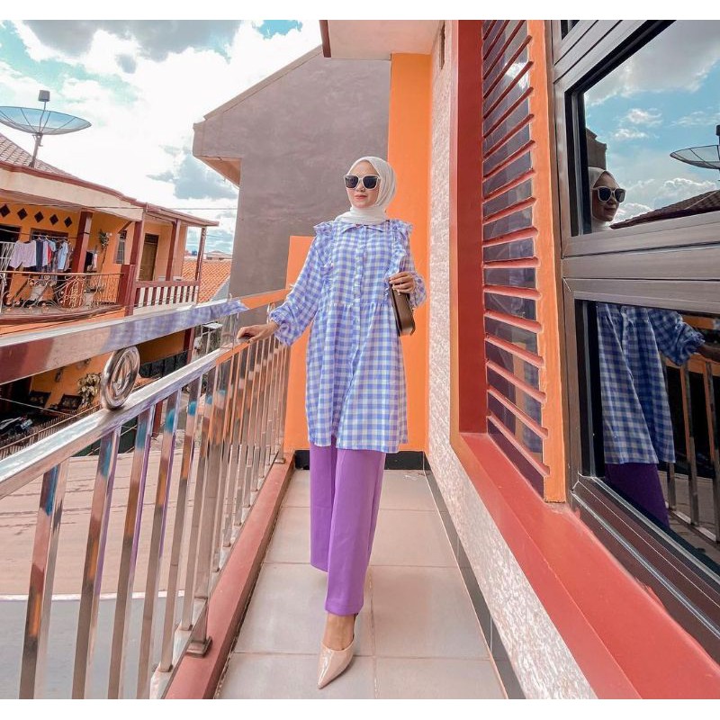 setelan import bangkok/set import/set kulot/kemeja import