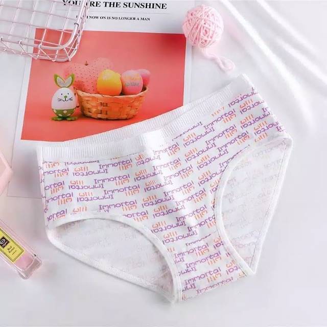 Celana Dalam Set 5pcs Underwear Wanita Flamingo Import Cotton size L Pakaian dalam wanita import