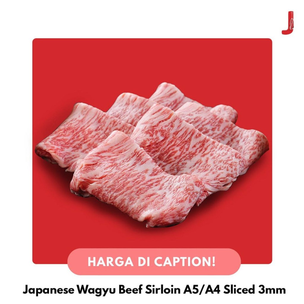 Japanese Wagyu Beef Sirloin A5/A4 Sliced 3mm 250gr