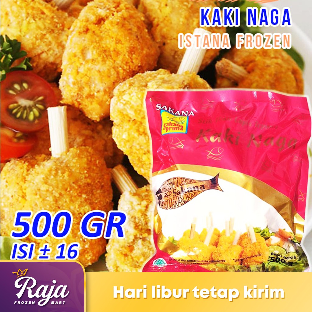 

Sakana Kaki Naga Ikan isi 16 500gr / Kaki Naga / Frozen Food / Kentang Goreng / Makanan Beku