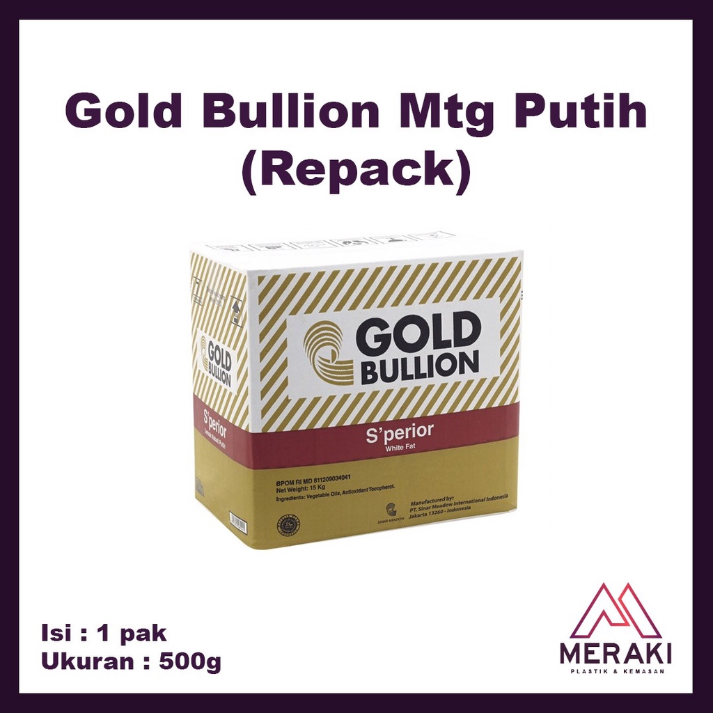 

Gold Bullion Mentega Putih Supeisor Baking Repack 500gr