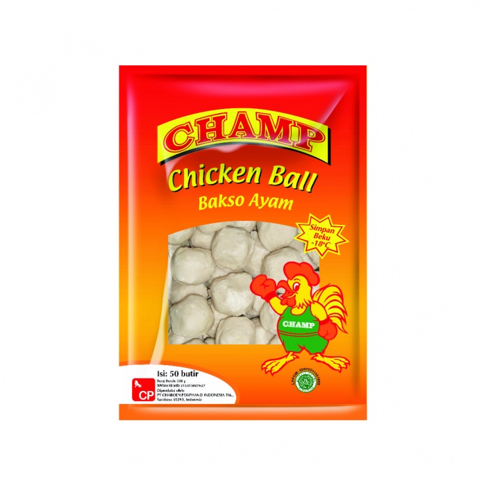 

BAKSO AYAM CHAMP CHICKEN MEATBALL 500GR BASO HALAL