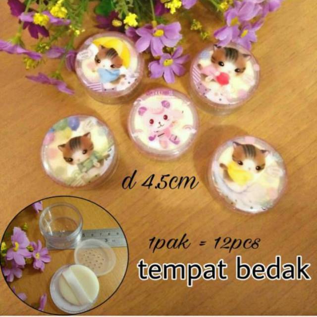 HARGA UNTUK 1 PCS KONTAINER BEDAK TEMPAT BEDAK TABUR WADAH TRAVEL