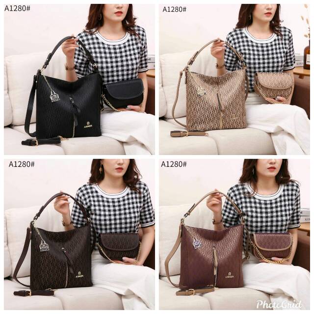 Aigner Hobo Bag Set Sling Bag A1280