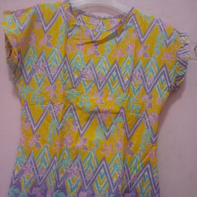 PRELOVED Batik Wanita Blouse Warna Kuning  Pastel Ukuran All Size