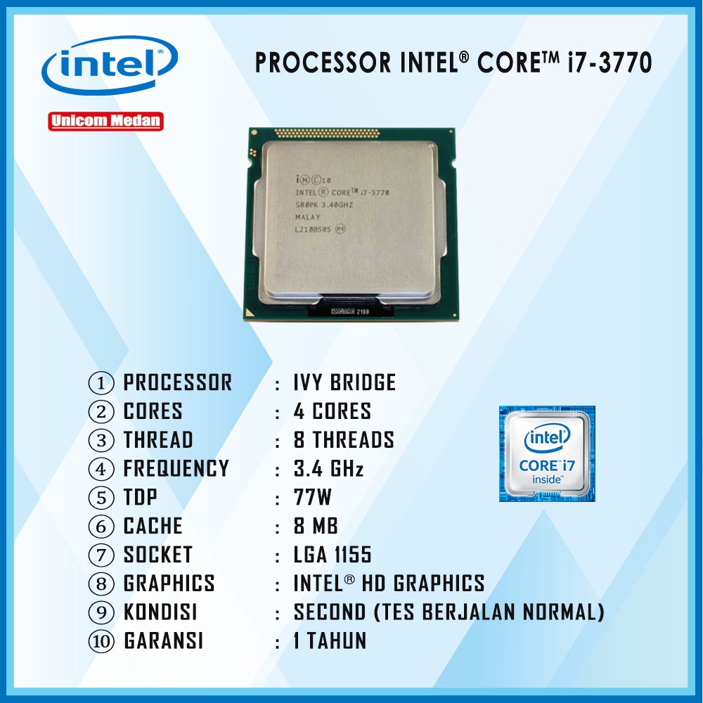 PROCESSOR INTEL CORE I7 3770 LGA 1155