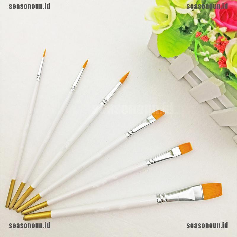 【sea】6Pcs Art Painting Brushes Set Acrylic Oil Watercolor Artist Paint Brush Set