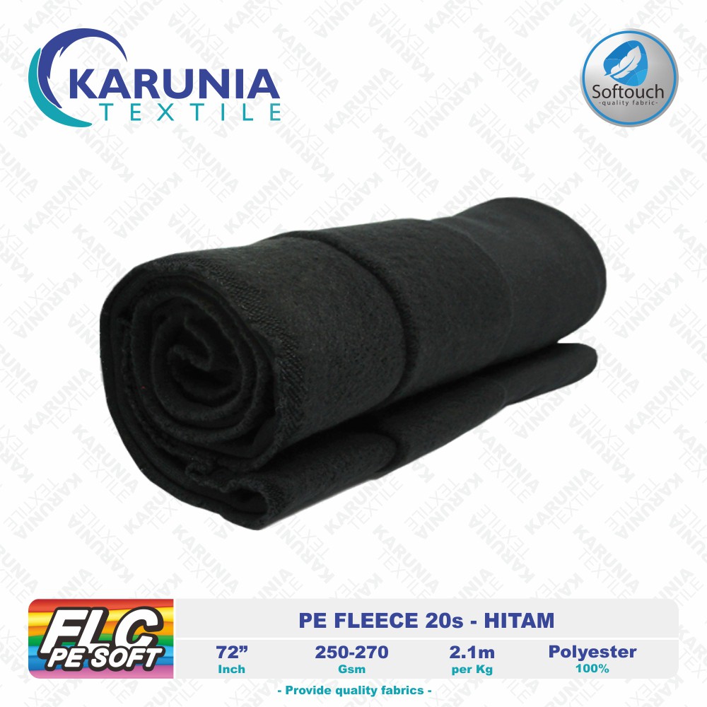 Kain PE Fleece 20s | Hitam | Kain | bahan sweater | bahan switer