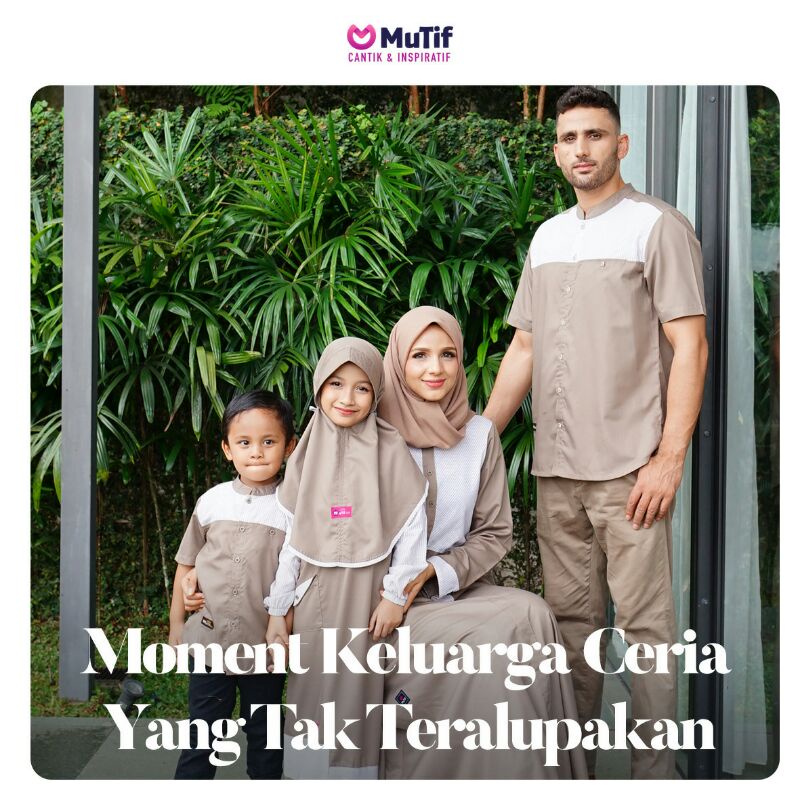 Original Mutif Family Series Sarimbit Keluarga Couple Gamis Athira Ardilah Koko Arvin Exelle Brown S