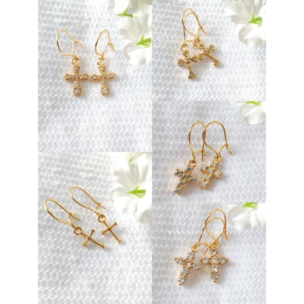 Anting Jurai Xuping Salib Warna Emas Wanita