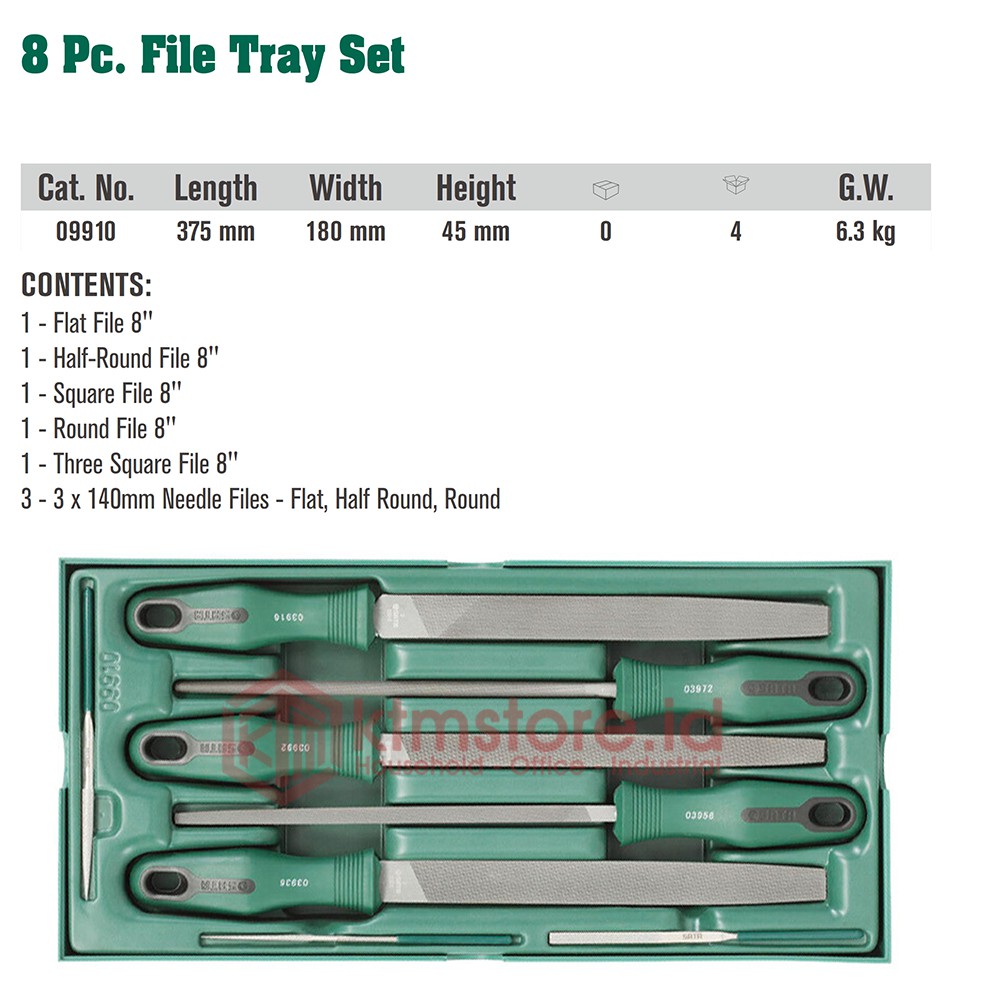 SATA 8 Pcs kikir Tray Set Plier 09910