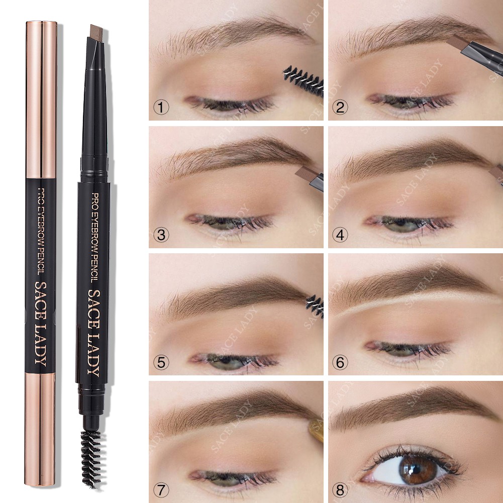 COD 100%ORI SACE LADY Eyebrow Tahan Lama &amp; Anti Air Pensil Alis Putar Otomatis Eye Cosmetics