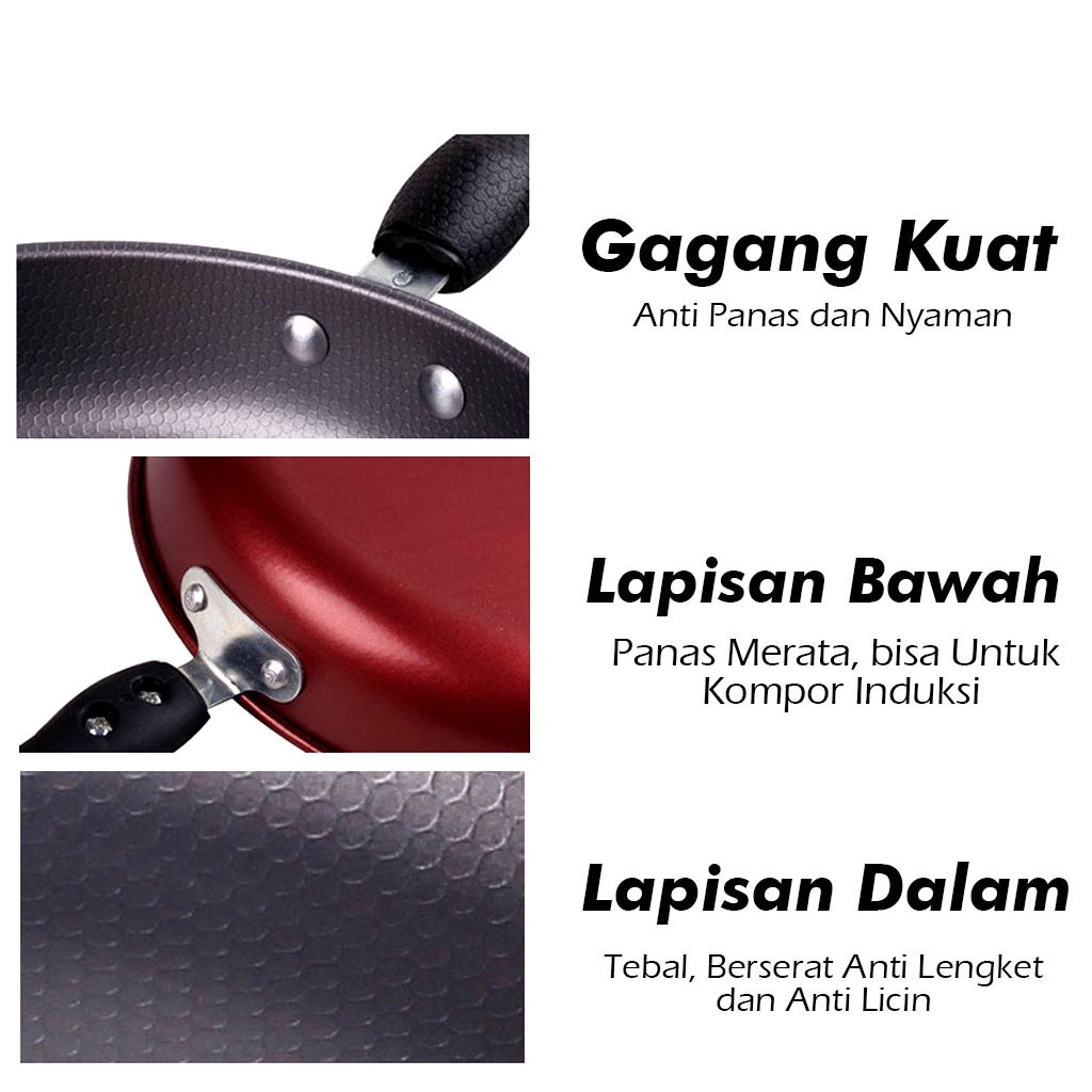 Gotama Panci dan Wajan Penggorengan Teflon Set isi 3 Pcs Anti Lengket