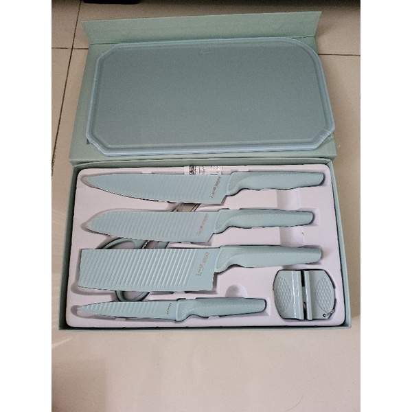 Stein Steincookware Pisau Diamond Knife Set 5 + Free Knife Sharpener Pisau Dapur ORI READY STOK