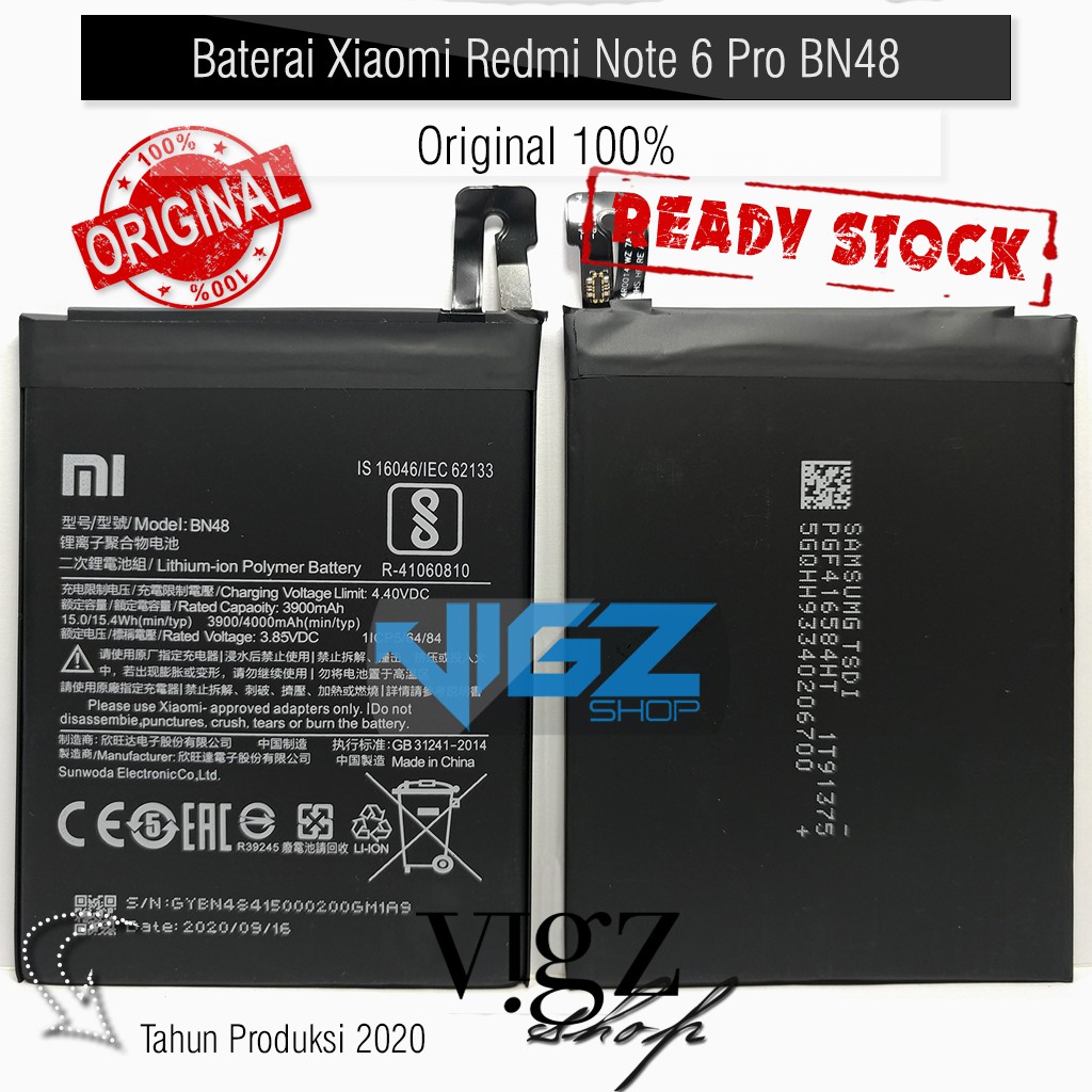 Baterai Xiaomi Redmi Note 6 Pro BN48 Original 100%