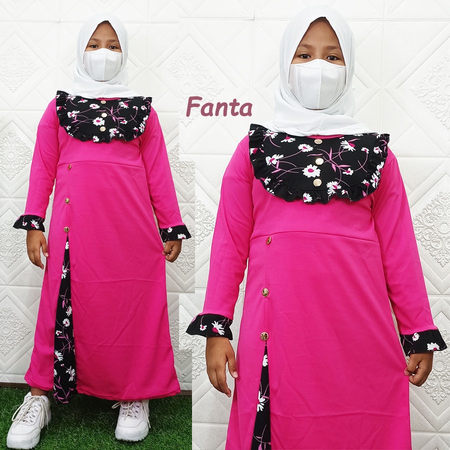 CARLINA – Gamis Anak Amanda Bunga Aida Manis Kaaffah 5-13 tahun Dress Panjang Kids