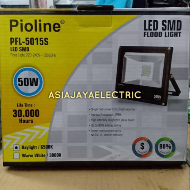 LAMPU SOROT LED SMD KAP TEMBAK 50W PIOLINE  INDOOR OUTDOOR 50 WATT