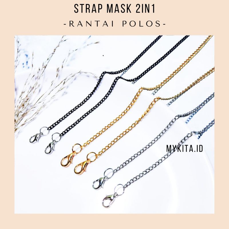 Strap Masker Rantai 2in1 Strap Masker Hijab Murah Kalung Masker Polos