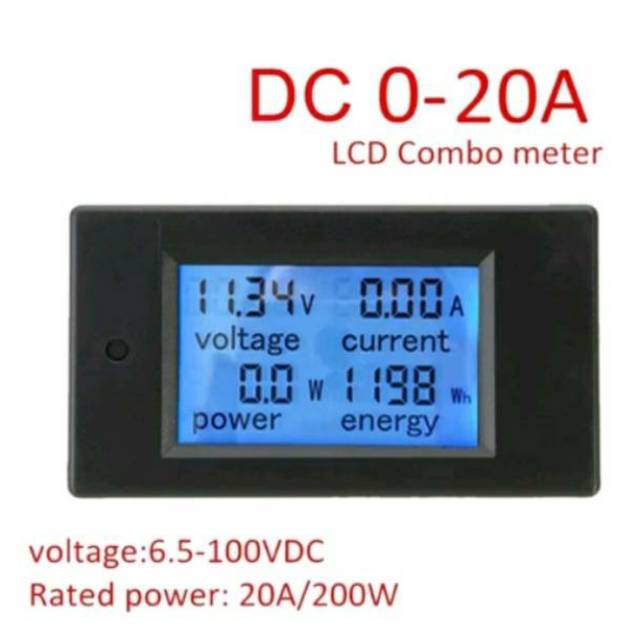 4 IN 1 Digital Volt Amp Watt Ampere Kwh Meter Voltmeter DC 20A Ammeter