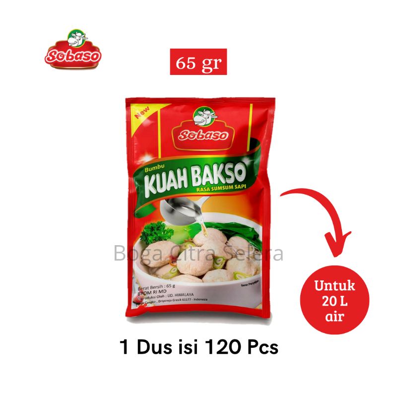 

1 Dus Bumbu Kuah Bakso Sumsum Sapi 65gr (Isi 120 Pcs)