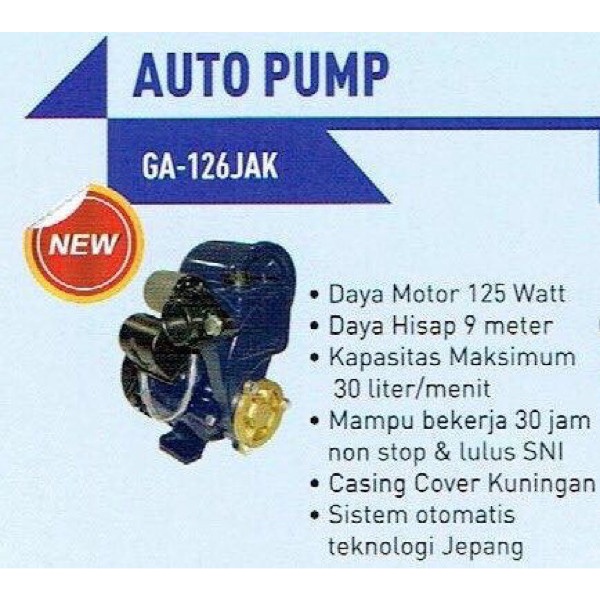 POMPA AIR LISTRIK OTOMATIS PANASONIC GA-126 JAK WATER PUMP 125W OTOMATIS