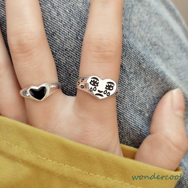 Cincin Wanita Desain Wajah Menangis Kreatif Untuk Malam / Club / Hadiah-Won