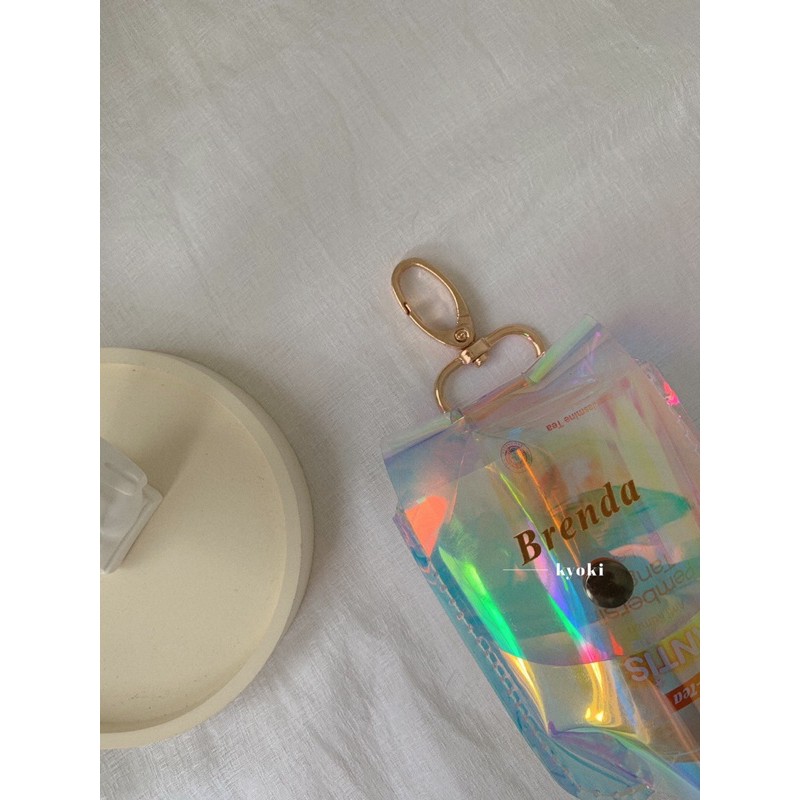 Hand Sanitizer Pouch Gantung Hologram Custom Nama Engrave