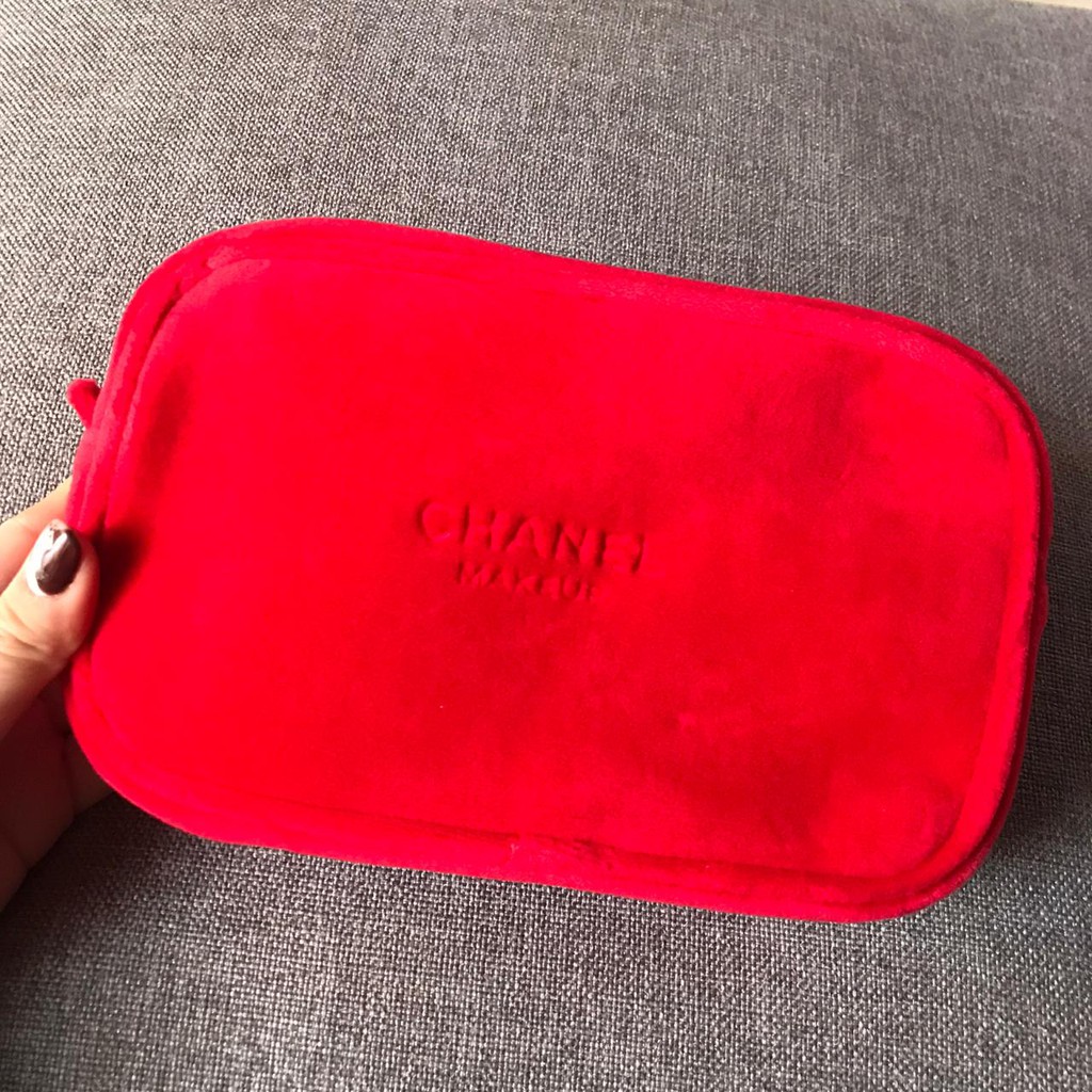 Chanel Furry Red Big Pouch