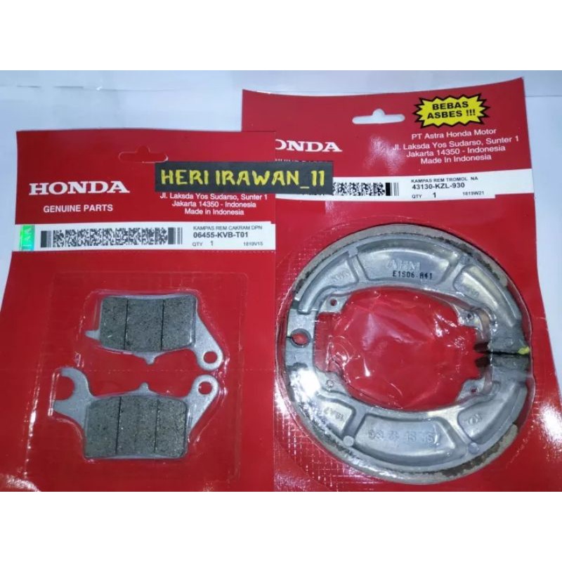 KZL+KVB kampas rem depan belakang Vario 110 old Vario karbu.Ori Honda