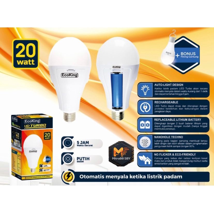 Lampu Emergency Eco KIng 20 watt