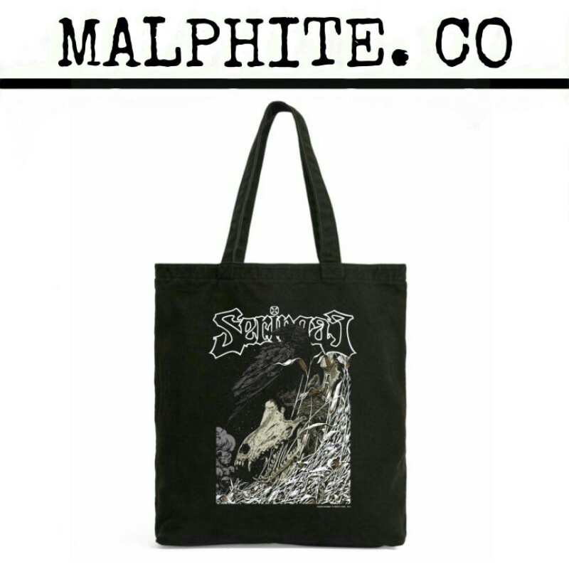 Totebag Seringai Tote Bag Motif Logo Band Metal Merch Tas Jinjing Selempang Shoulder Hand Pria Wanit