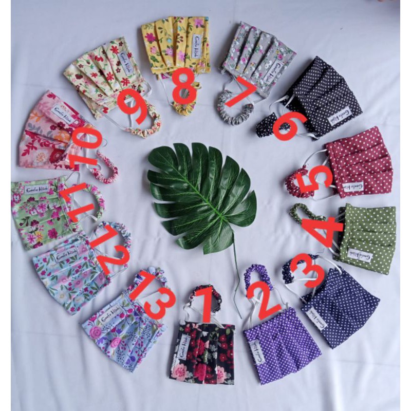 Masker Kain - Masker Kain Katun - Masker Kain Headloop - Masker Kain Hijab - Masker Mulut