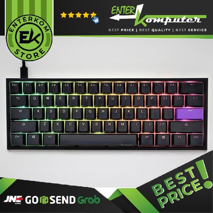 Ducky One 2 Mini Rgb 60 Key Black Frame Cherry Mx Blue Switch Pbt Double Shot Keycap Dkon61st Shopee Indonesia