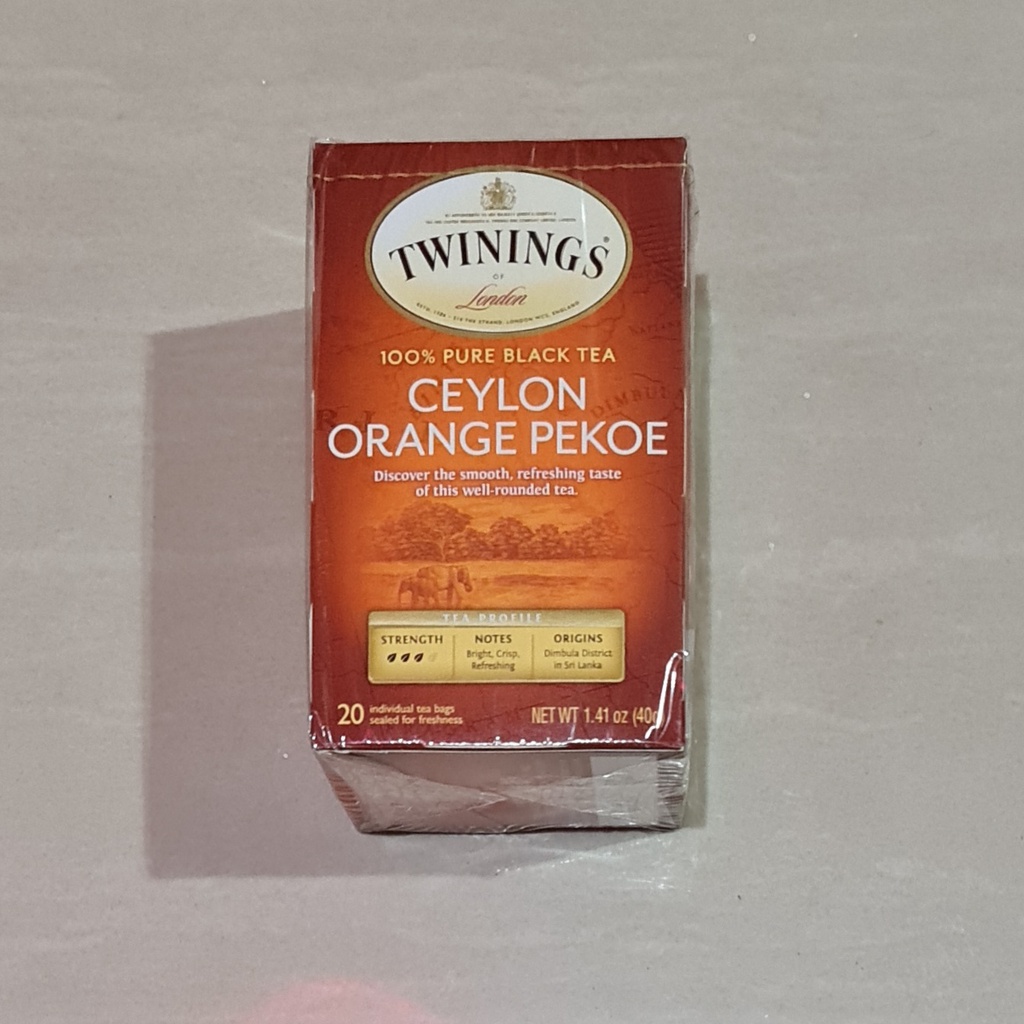 Teh Hitam Twinings Pure Black Tea Ceylon Orange Pekoe Tea 20 x 2 Gram